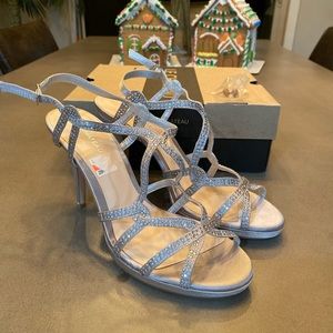 Silver with Rhinestone Sandals - Size 10